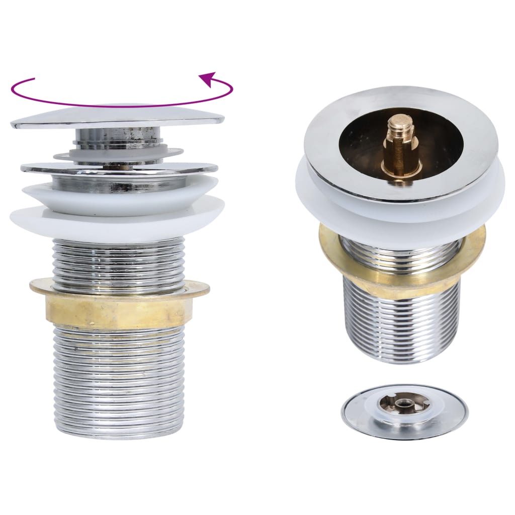 trykafløb uden overløbsfunktion 6,4x6,4x9,1 cm krom