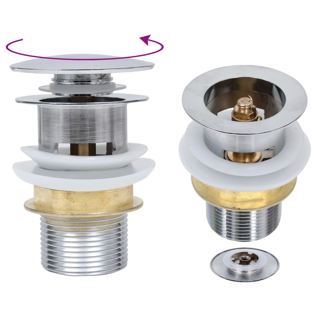 trykafløb uden overløbsfunktion 6,4x6,4x9,1 cm sølvfarvet