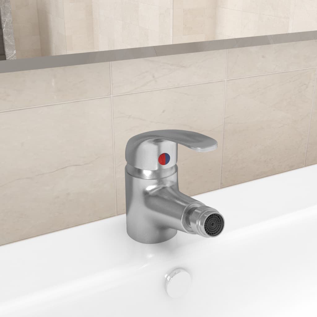 blandingsbatteri til bidet 13x12 cm sølvfarvet billede
