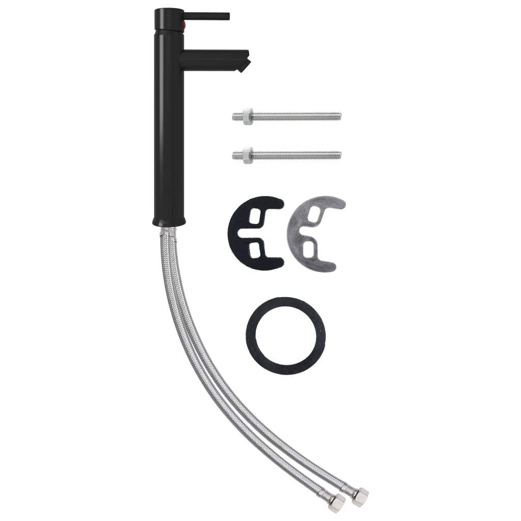 blandingsbatteri til badeværelse 12x30 cm sort