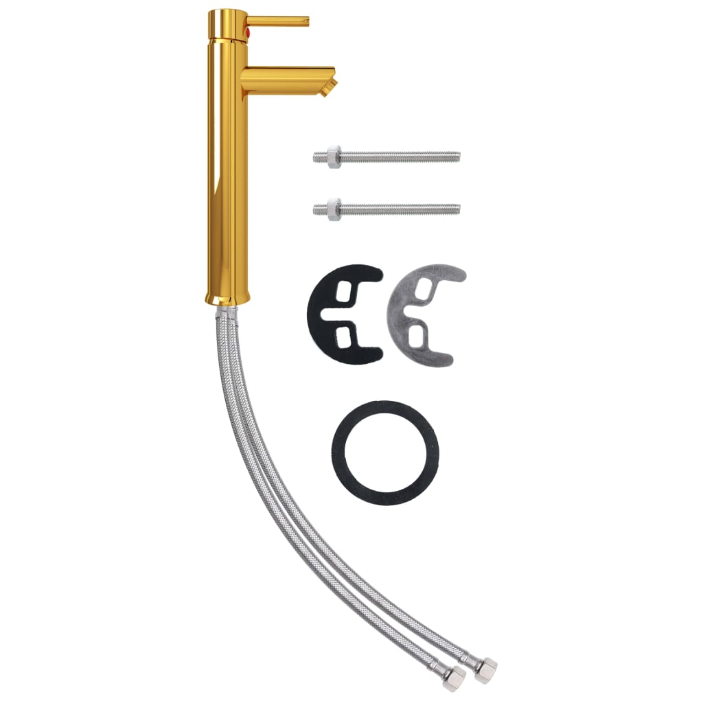 blandingsbatteri til badeværelse 12x30 cm guldfarvet