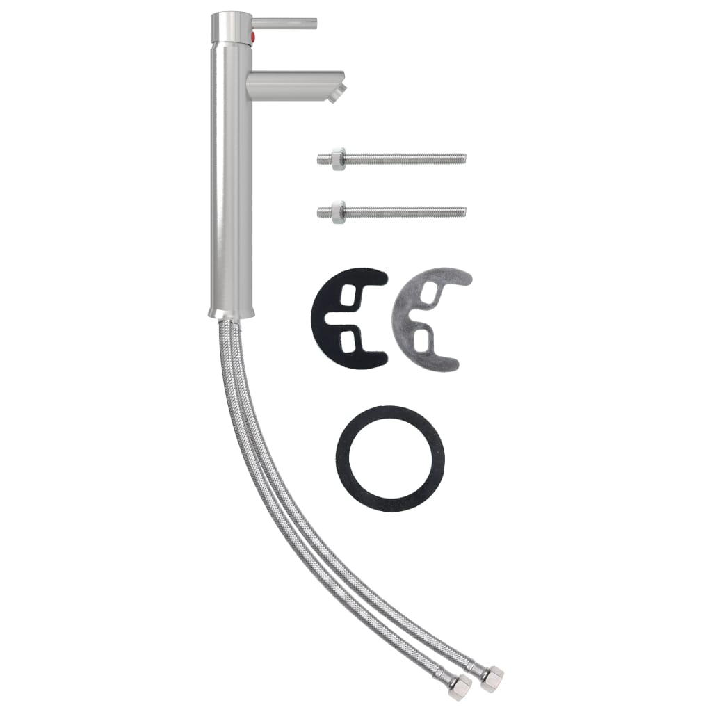 blandingsbatteri til badeværelse 12x30 cm sølvfarvet