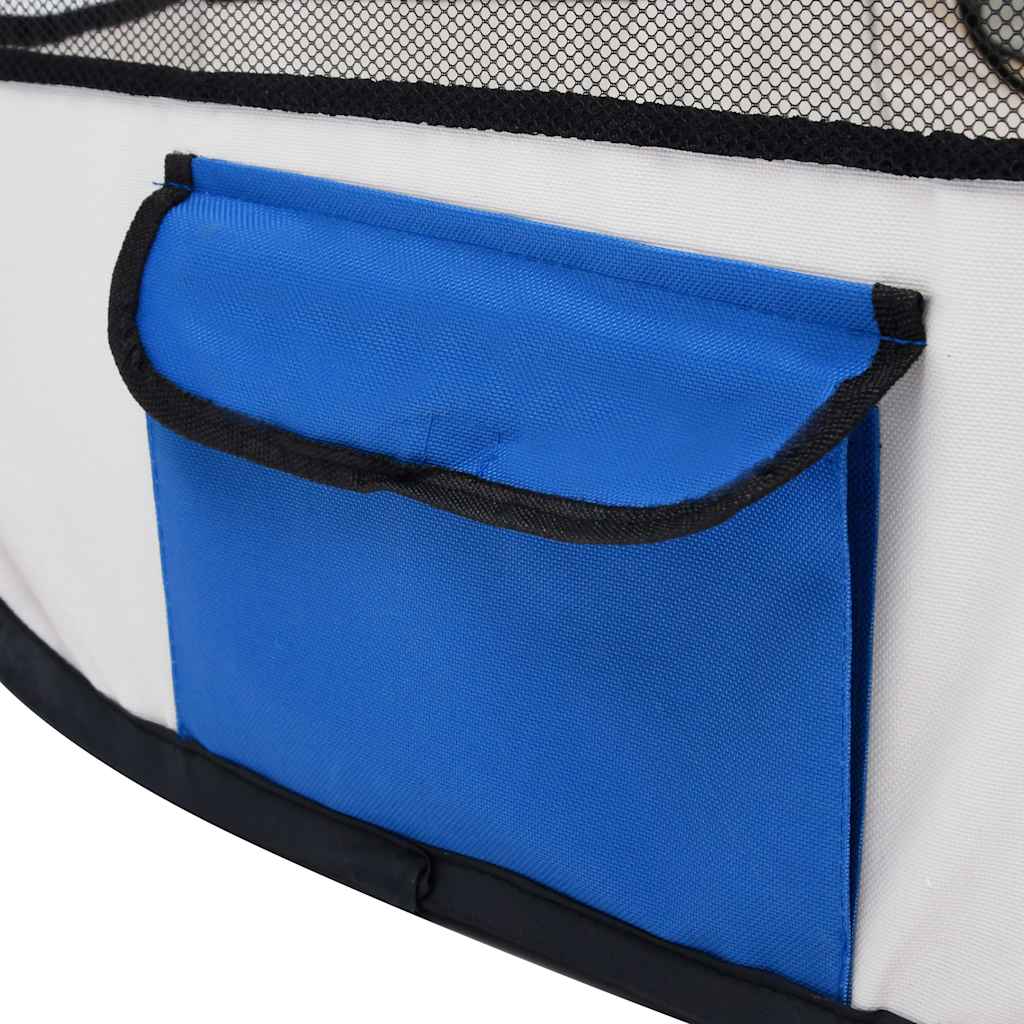 foldbar hundegård med bæretaske 110x110x58 cm blå