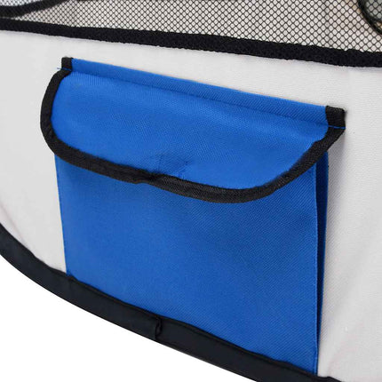foldbar hundegård med bæretaske 110x110x58 cm blå