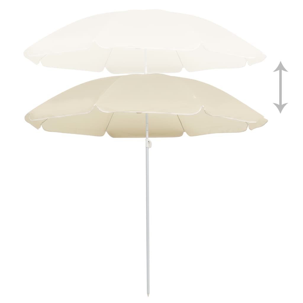 parasol 180 cm stålstang sandfarvet
