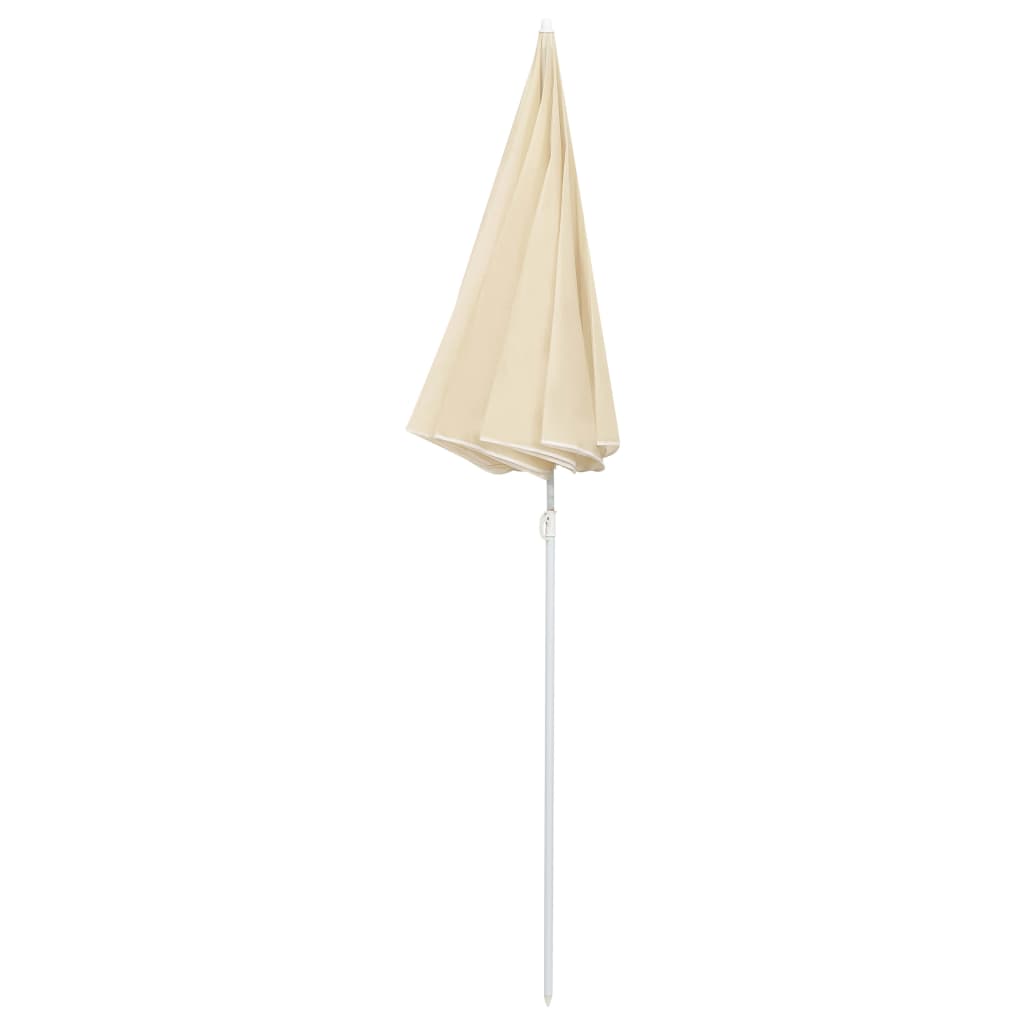 parasol 180 cm stålstang sandfarvet