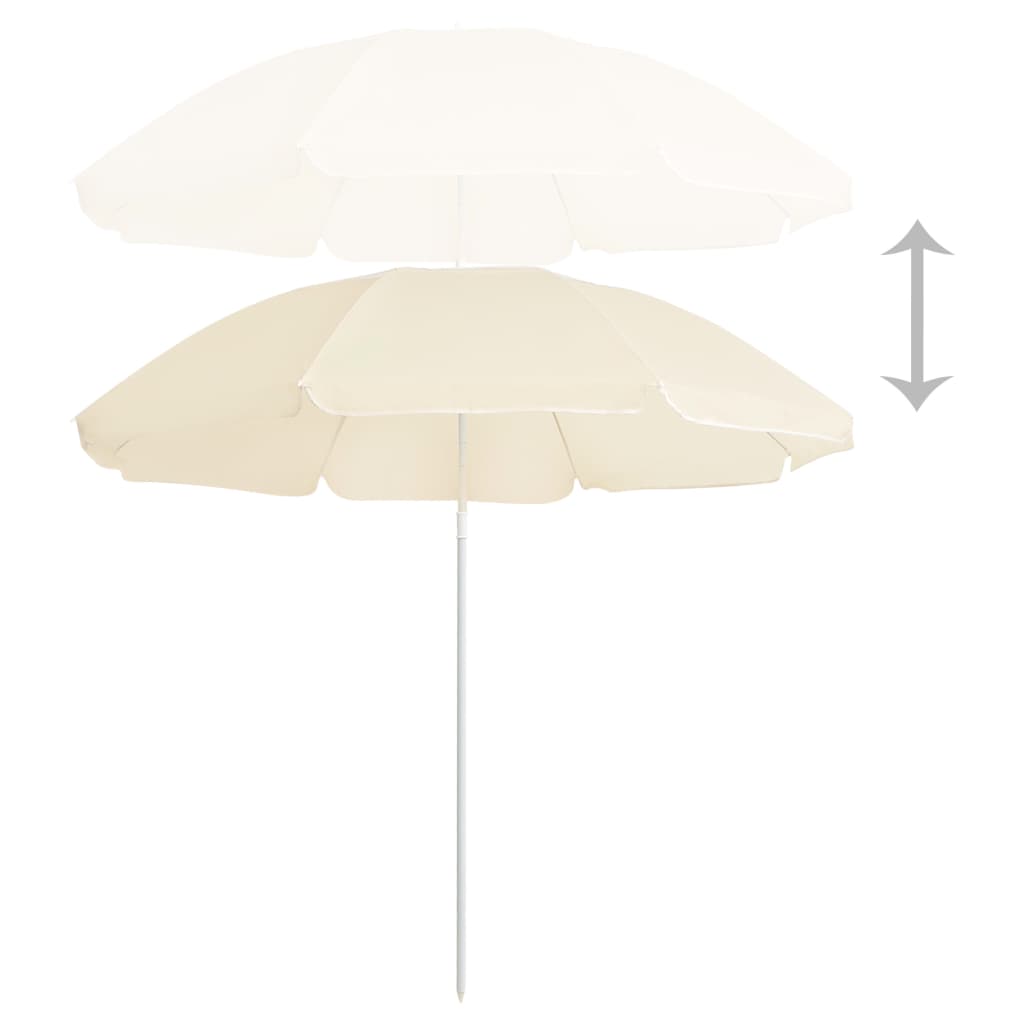 parasol 180 cm stålstang sandfarvet