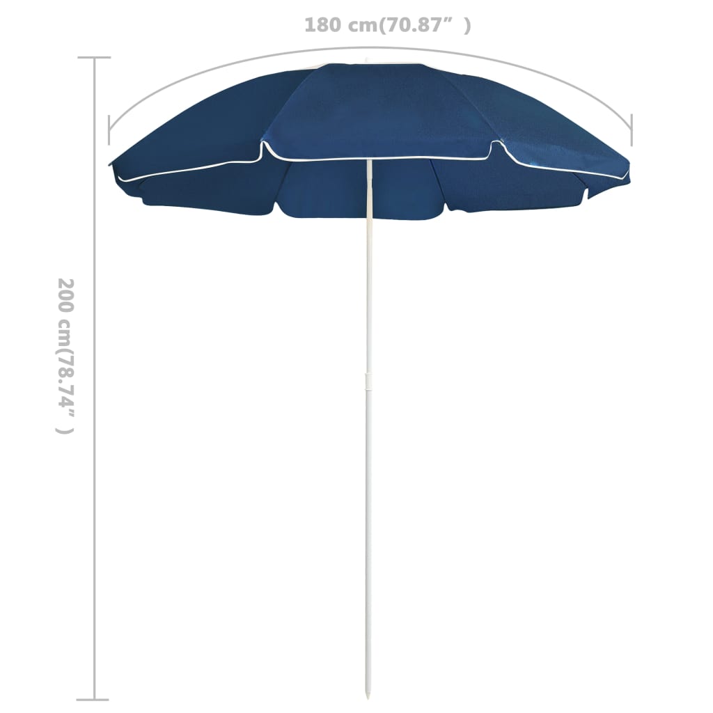 parasol 180 cm stålstang blå