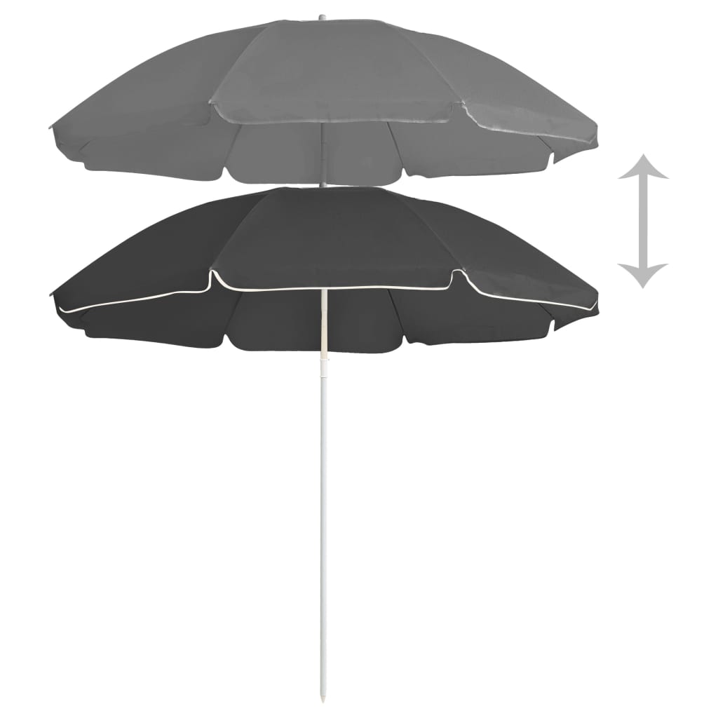 parasol 180 cm stålstang antracitgrå