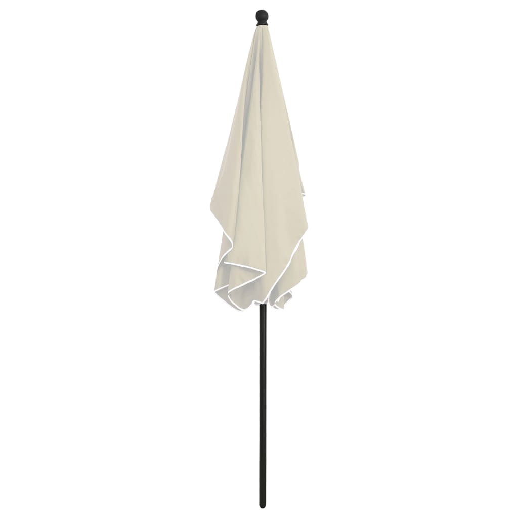 parasol med stang 210x140 cm sandfarvet