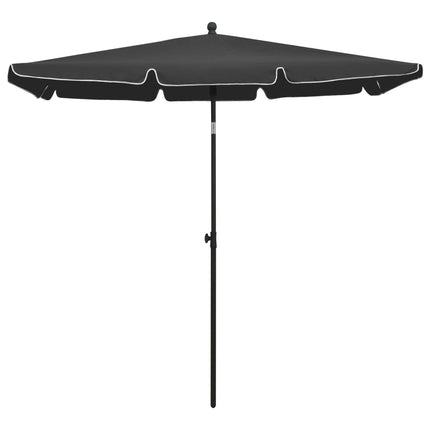 parasol med stang 210x140 cm antracitgrå