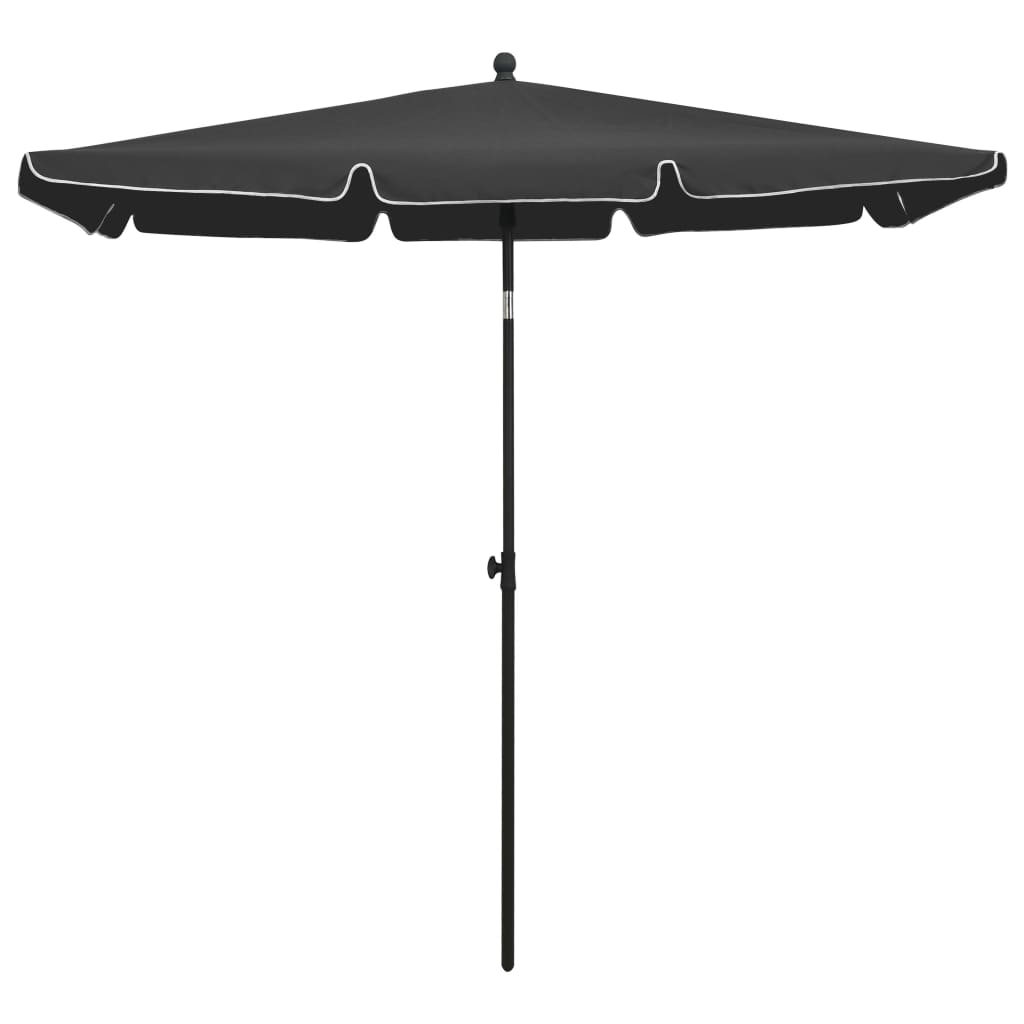 parasol med stang 210x140 cm antracitgrå