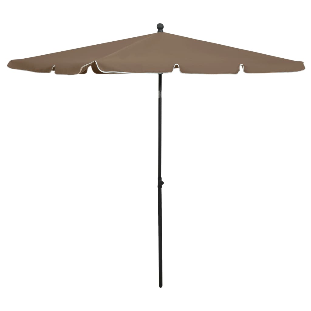 parasol med stang 210x140 cm gråbrun