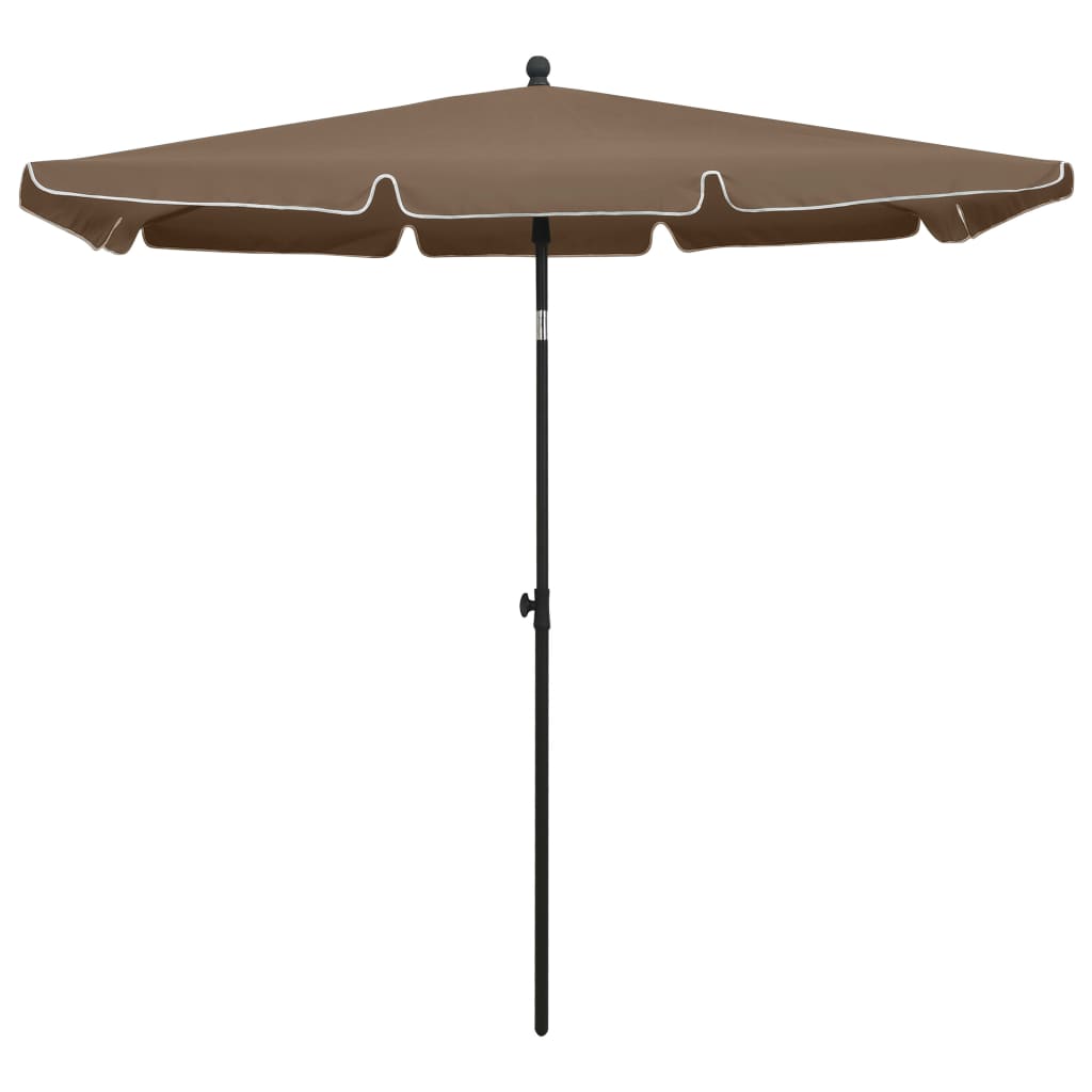 parasol med stang 210x140 cm gråbrun