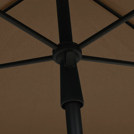 parasol med stang 210x140 cm gråbrun