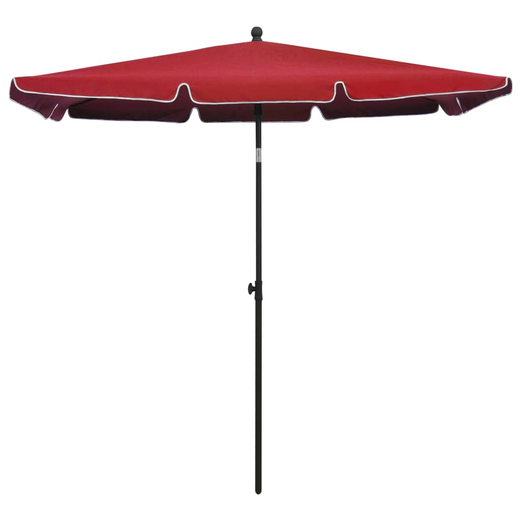 parasol med stang 210x140 cm bordeauxfarvet