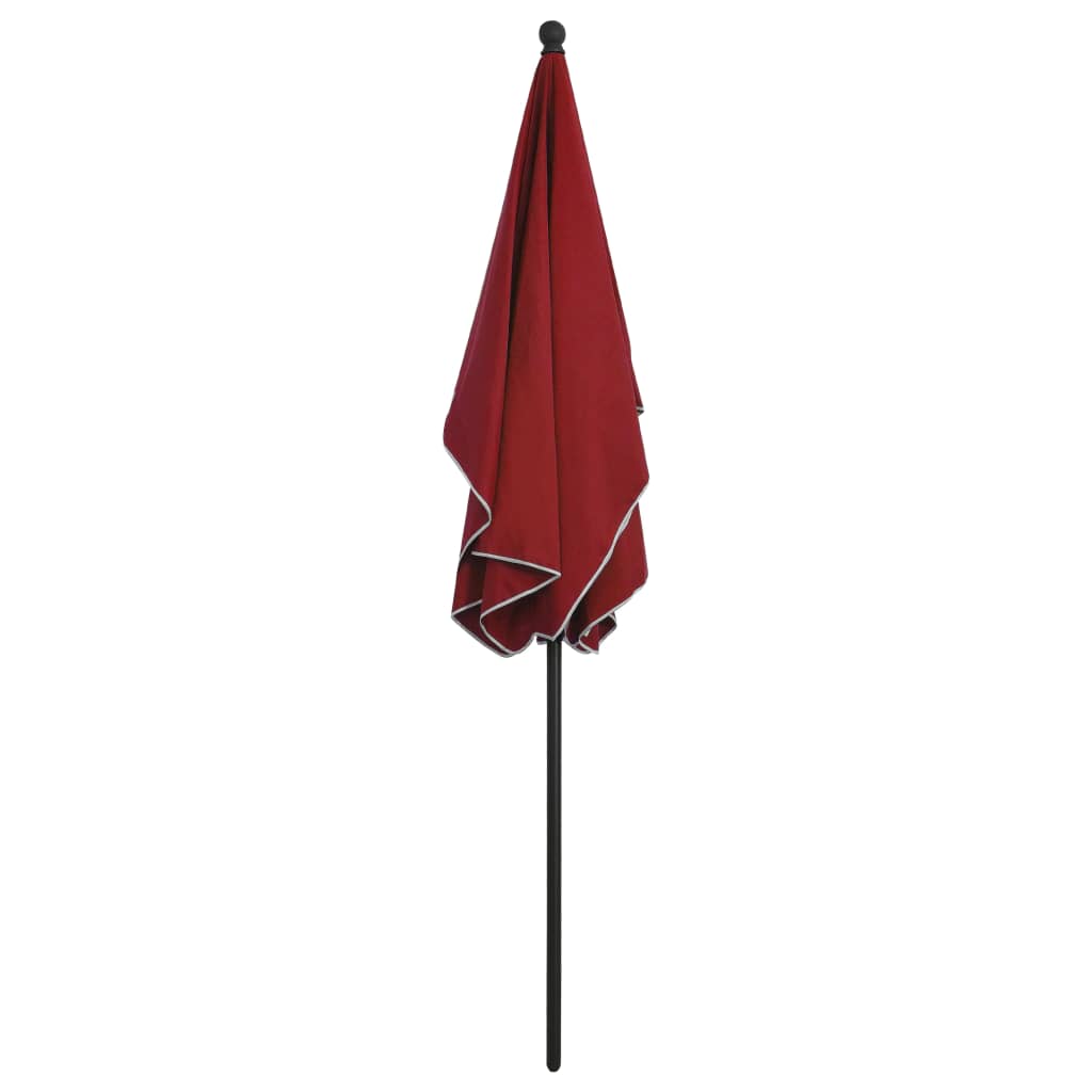 parasol med stang 210x140 cm bordeauxfarvet