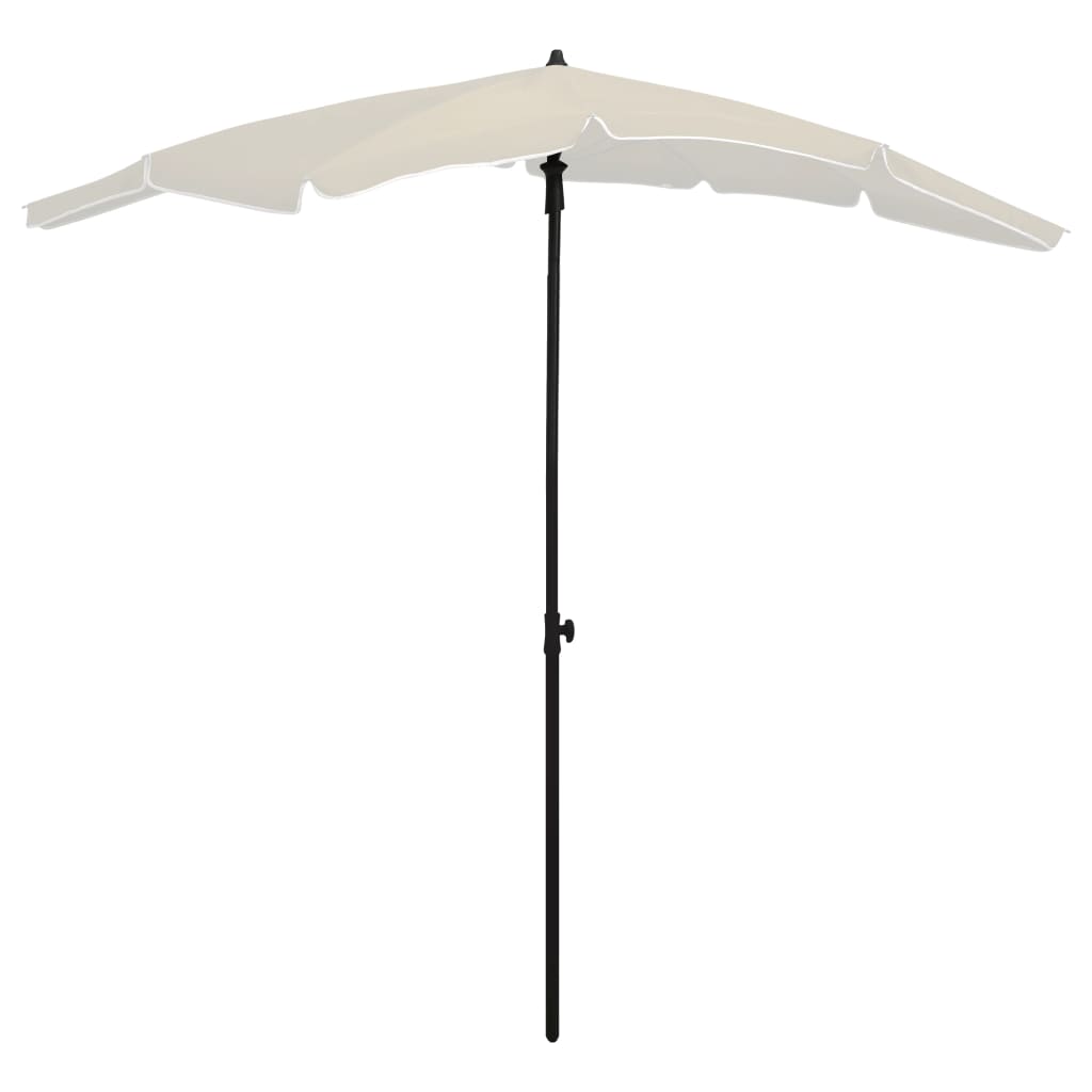 parasol med stang 200x130 cm sandfarvet