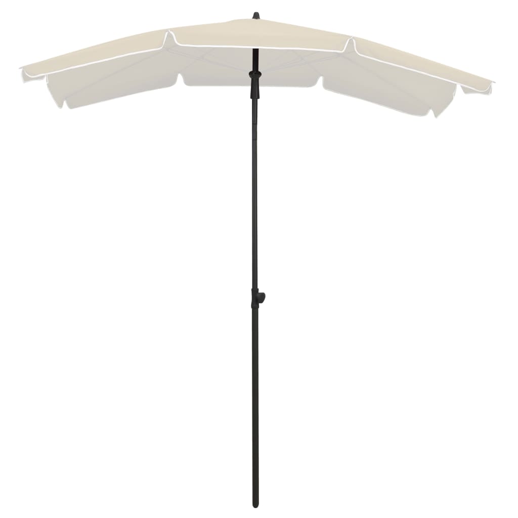 parasol med stang 200x130 cm sandfarvet