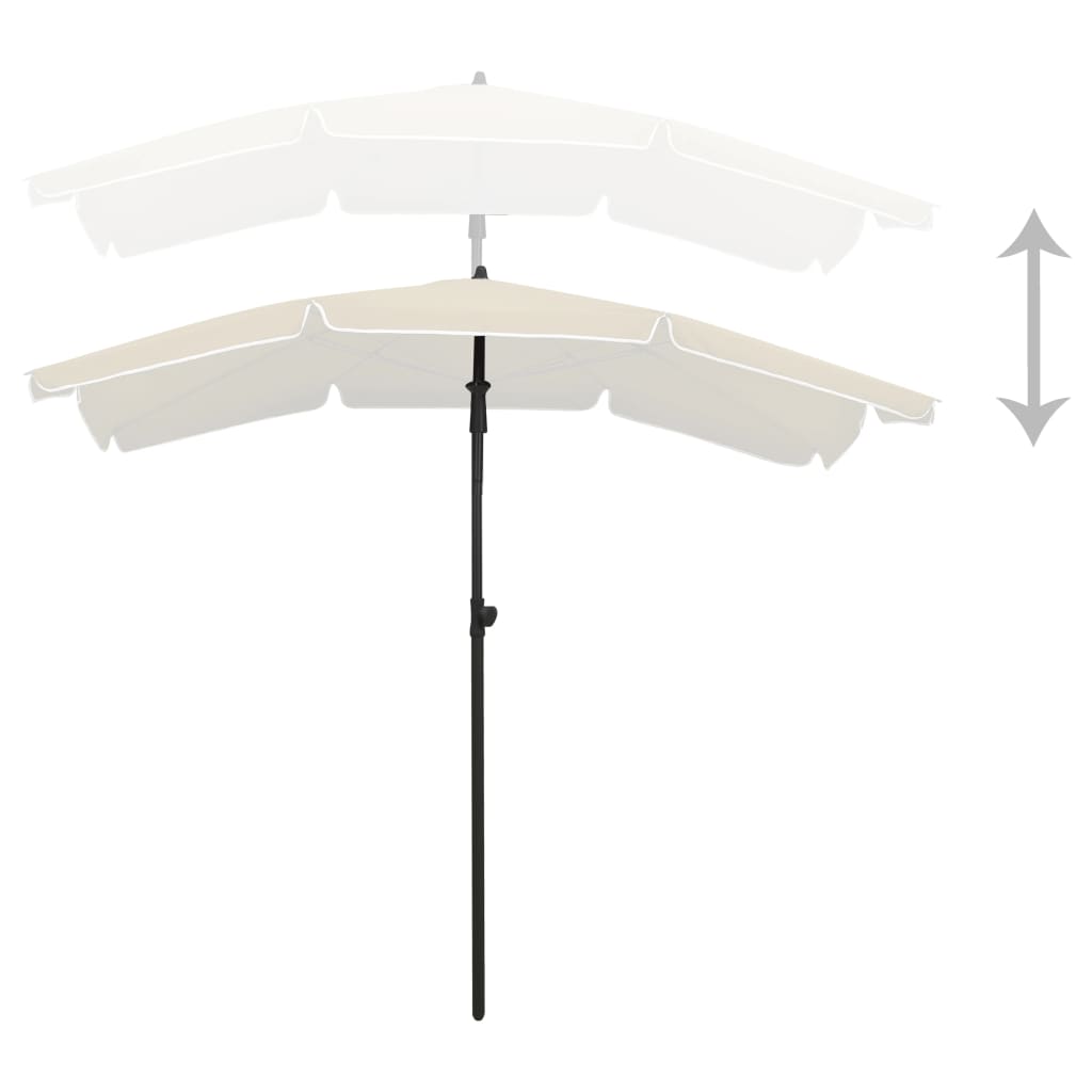 parasol med stang 200x130 cm sandfarvet