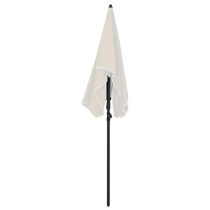 parasol med stang 200x130 cm sandfarvet