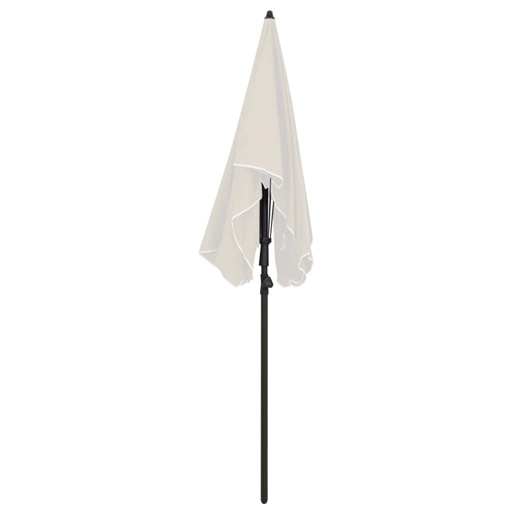 parasol med stang 200x130 cm sandfarvet