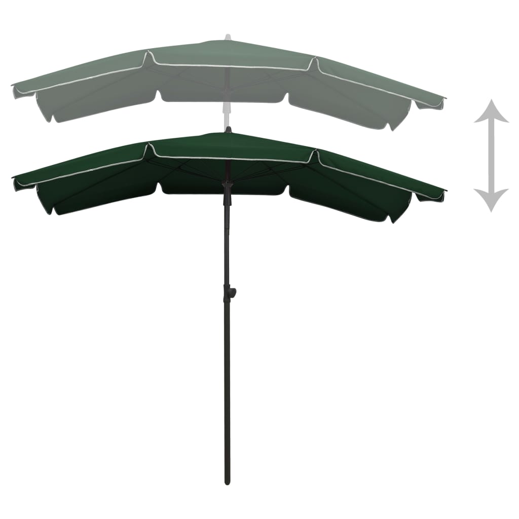 parasol med stang 200x130 cm grøn