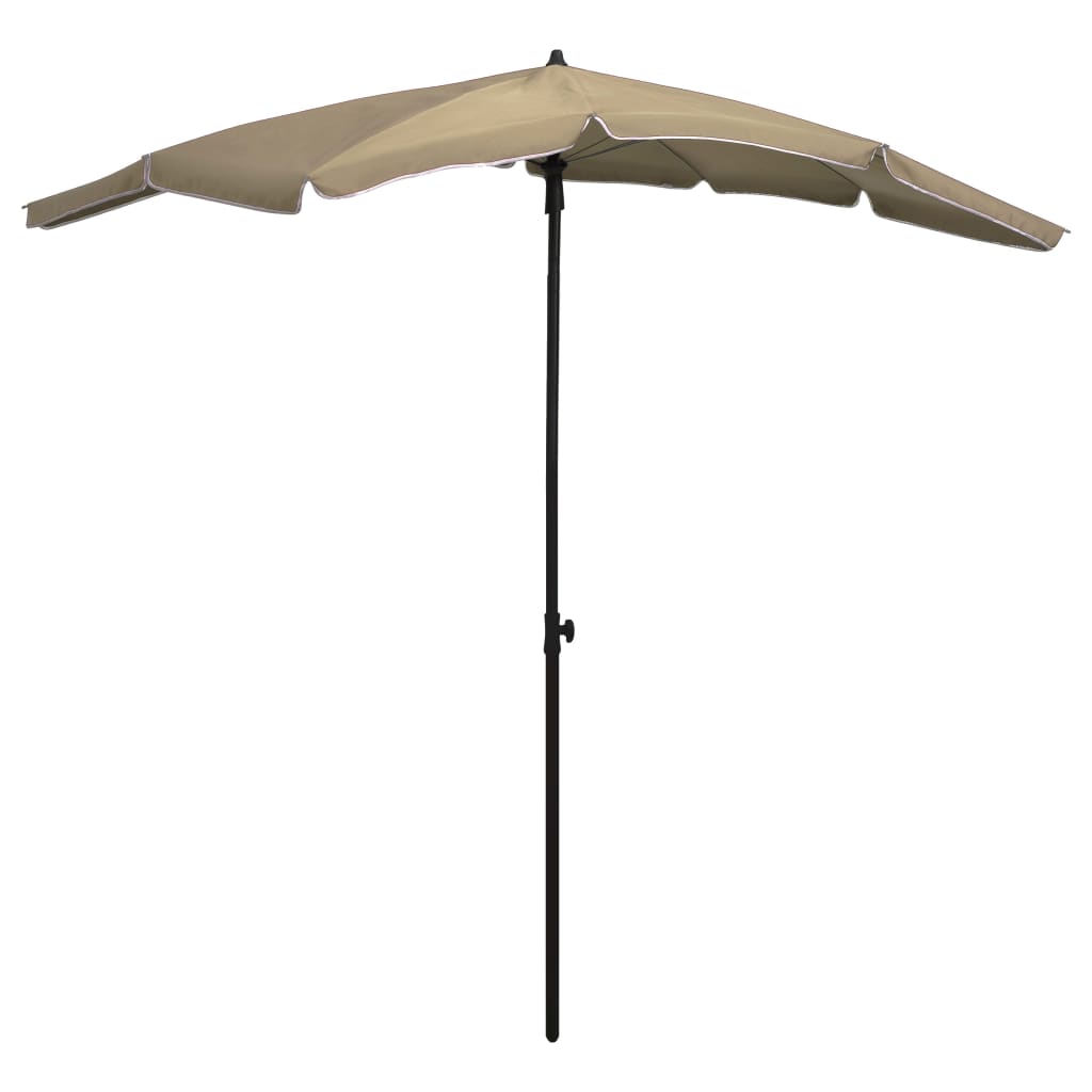 parasol med stang 200x130 cm gråbrun