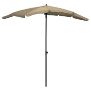 parasol med stang 200x130 cm gråbrun