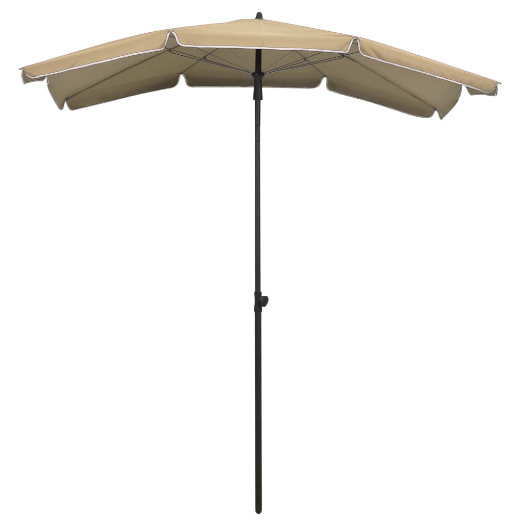 parasol med stang 200x130 cm gråbrun
