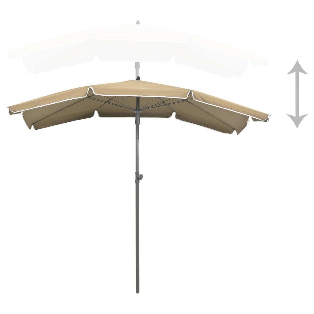 parasol med stang 200x130 cm gråbrun