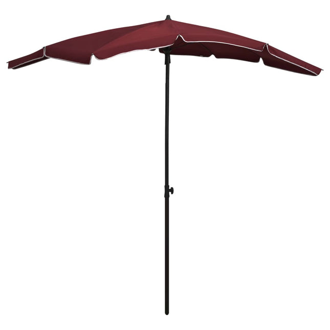 parasol med stang 200x130 cm bordeauxfarvet