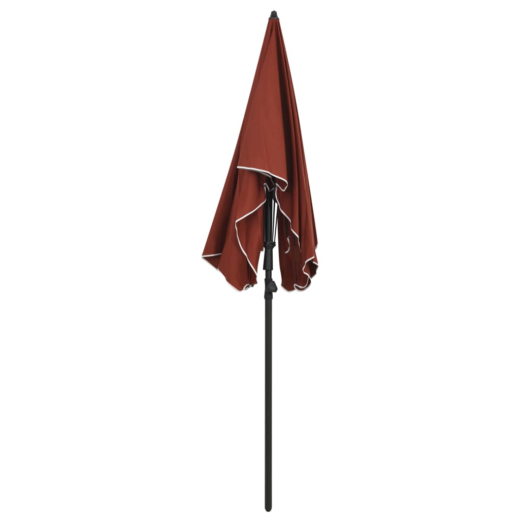 parasol med stang 200x130 cm terrakotta