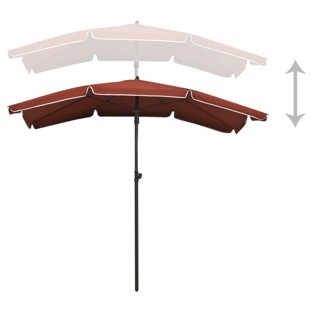parasol med stang 200x130 cm terrakotta