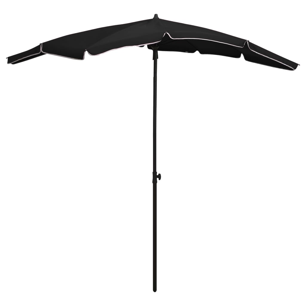 parasol med stang 200x130 cm sort