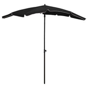 parasol med stang 200x130 cm sort