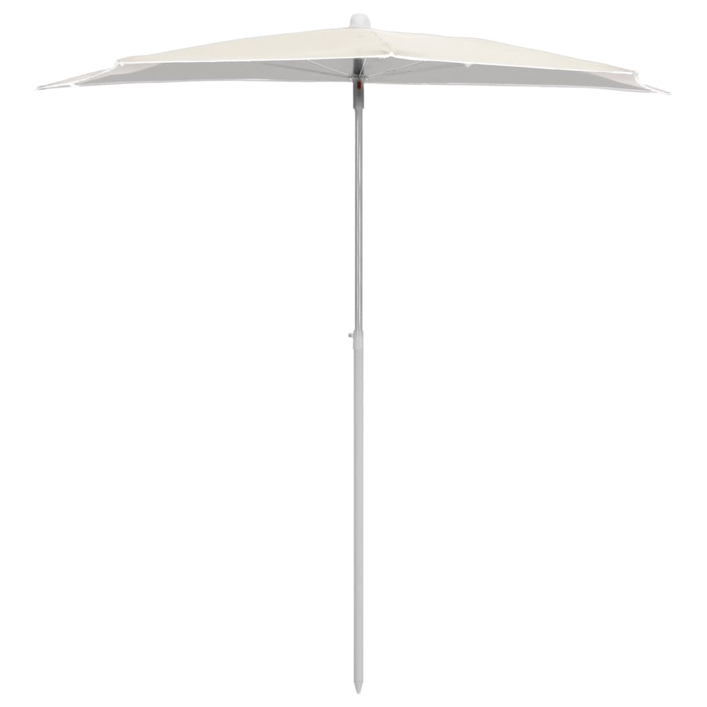 halv parasol med stang 180x90 cm sandfarvet