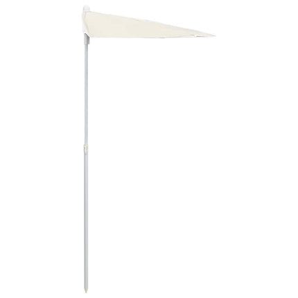 halv parasol med stang 180x90 cm sandfarvet