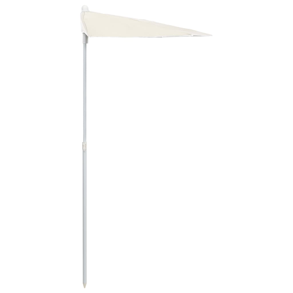 halv parasol med stang 180x90 cm sandfarvet