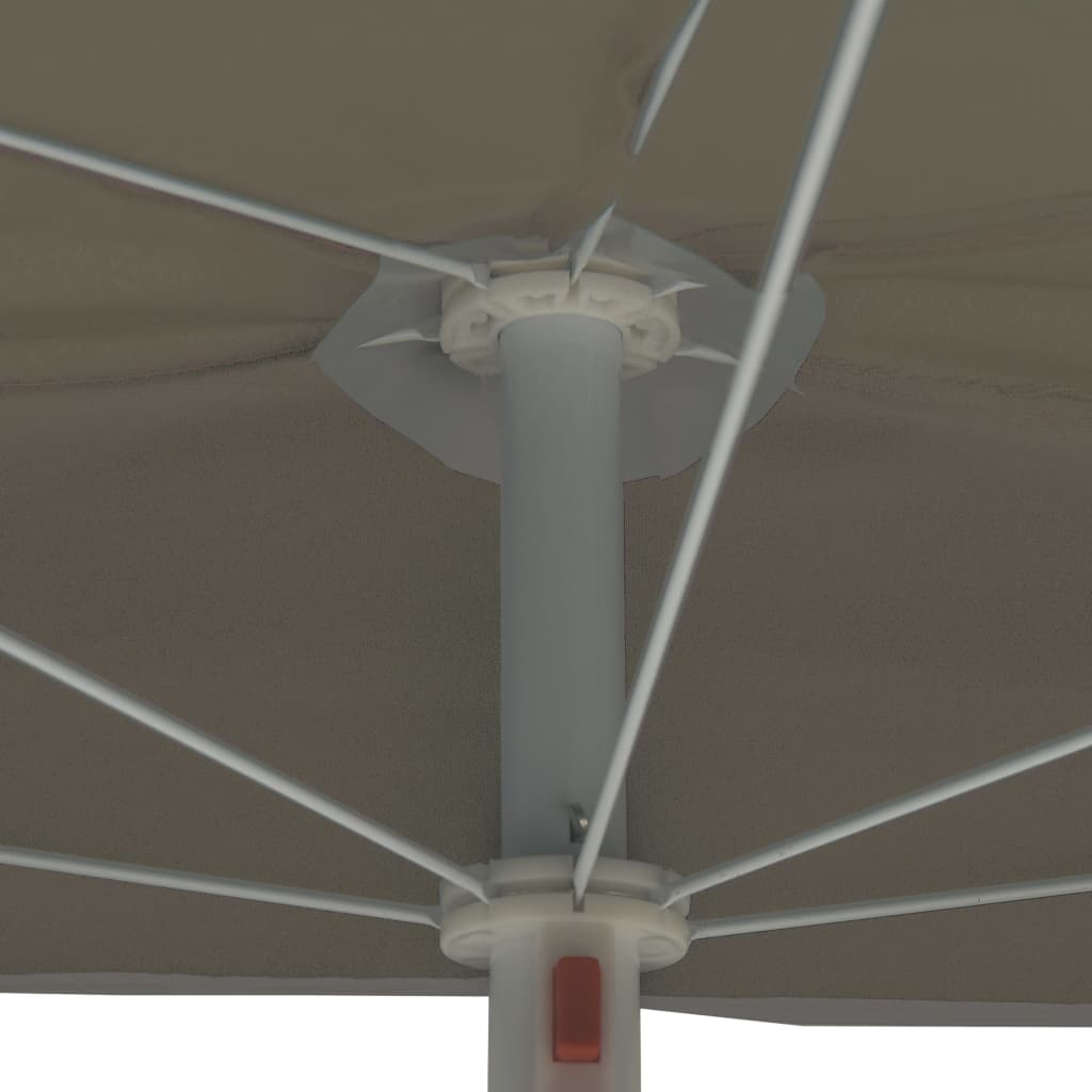 halv parasol med stang 180x90 cm sandfarvet