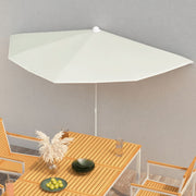 halv parasol med stang 180x90 cm sandfarvet