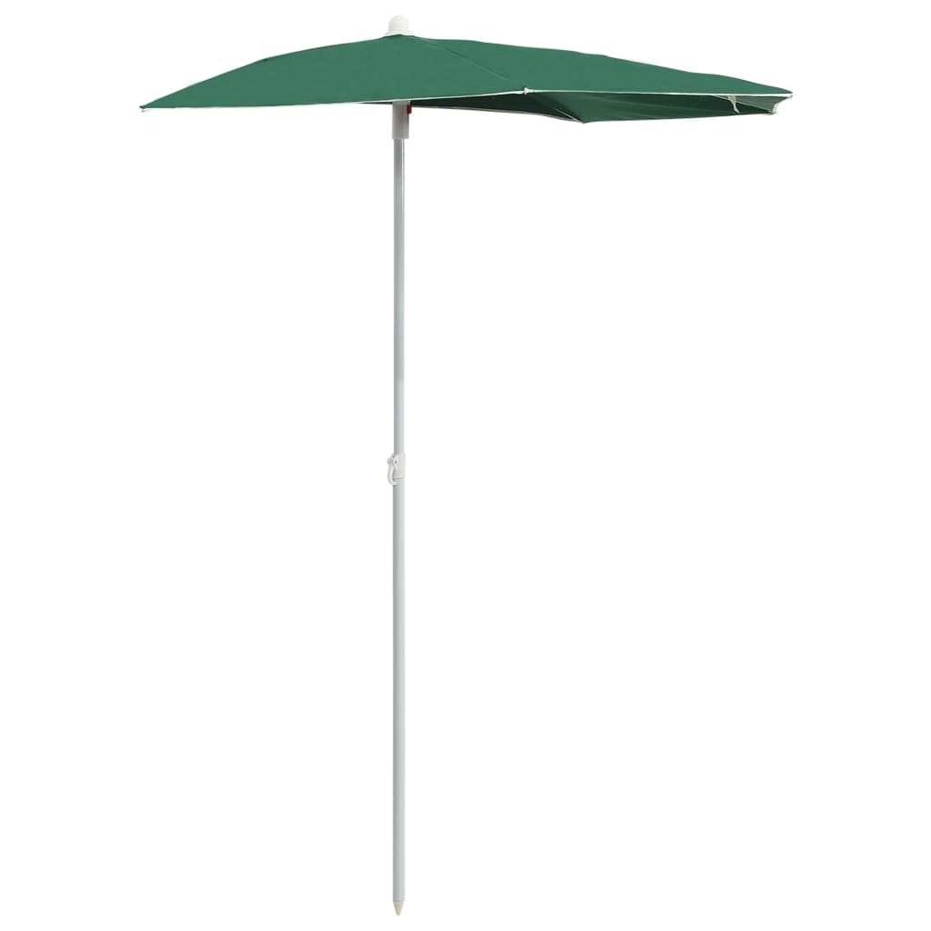halv parasol med stang 180x90 cm grøn