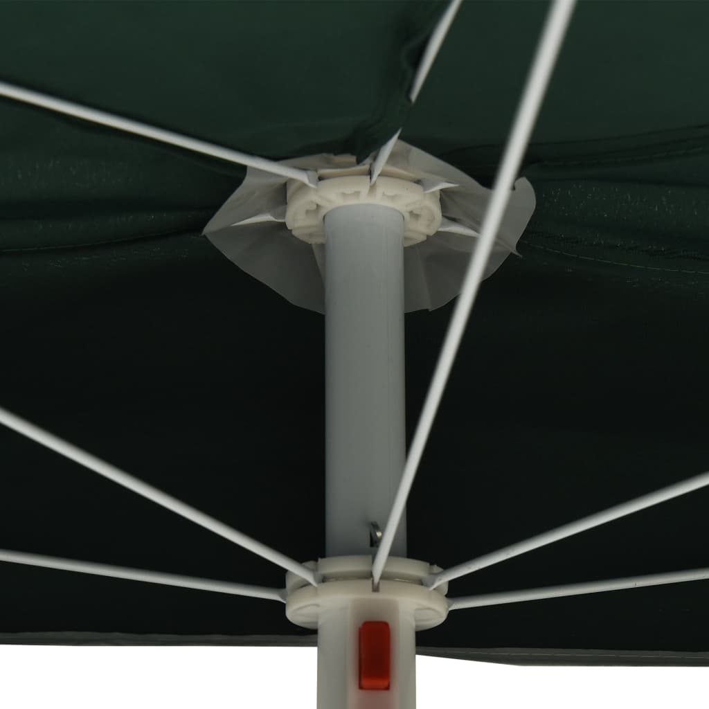 halv parasol med stang 180x90 cm grøn