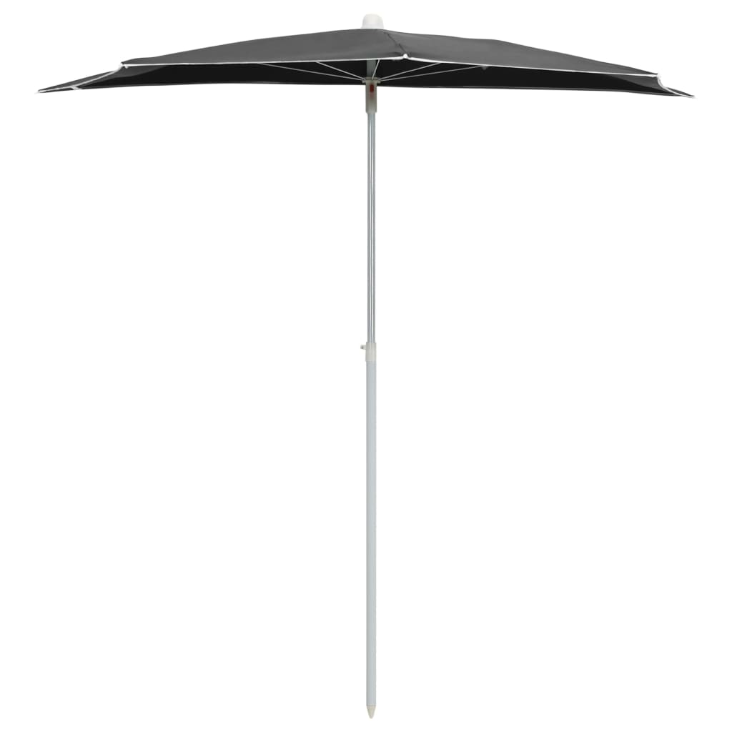 halv parasol med stang 180x90 cm antracitgrå
