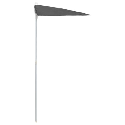 halv parasol med stang 180x90 cm antracitgrå