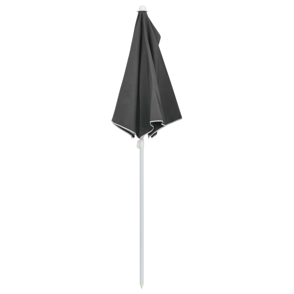 halv parasol med stang 180x90 cm antracitgrå