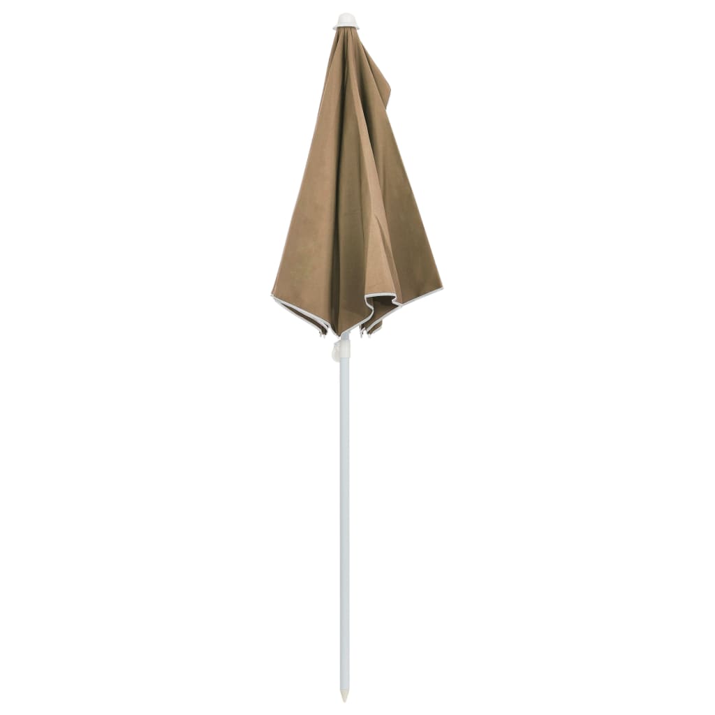 halv parasol med stang 180x90 cm gråbrun