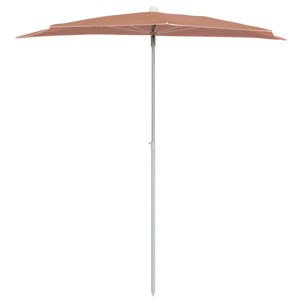 halv parasol med stang 180x90 cm terrakotta
