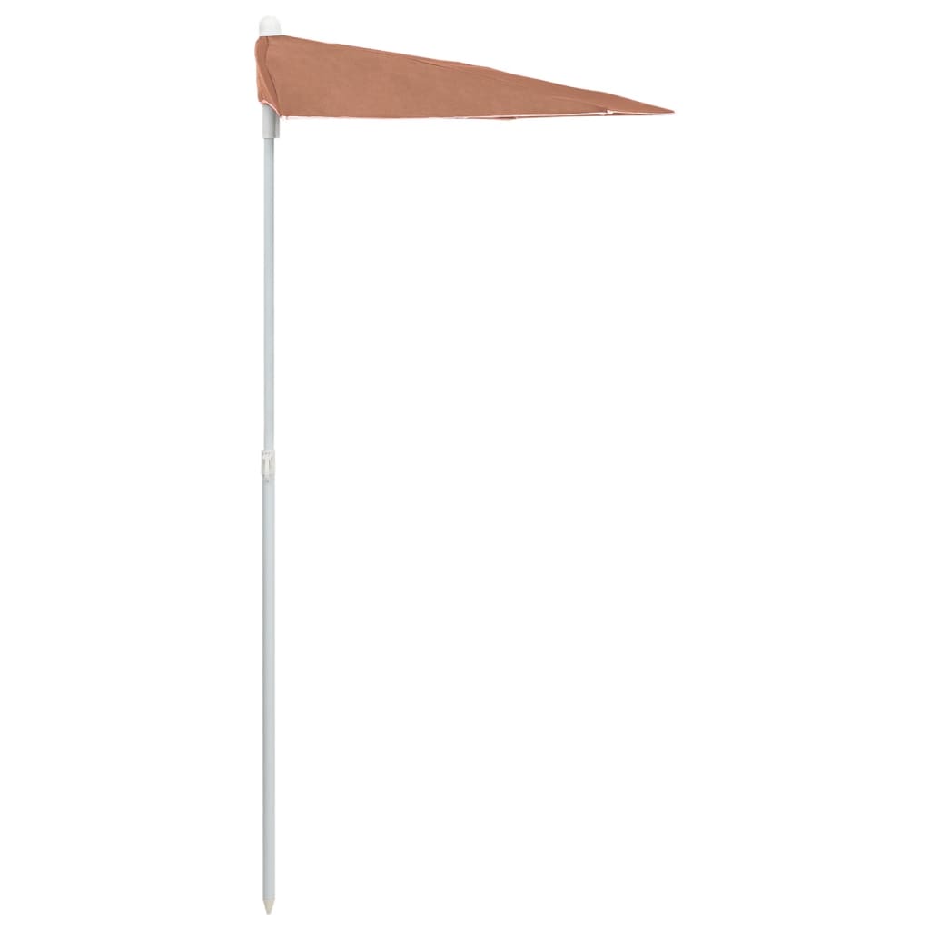 halv parasol med stang 180x90 cm terrakotta