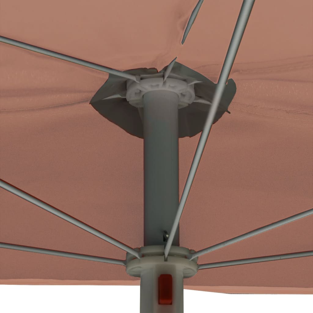 halv parasol med stang 180x90 cm terrakotta